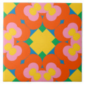 Keramik-Tile mit hellen Blütenbursten - 6"x6" Fliese (Vorderseite)