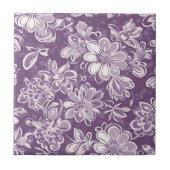 Keramik Tile mit Lila Blumenmuster Fliese (Vorderseite)