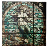 Keramik Tile mit Mermaid Mosaik Fliese (Vorderseite)