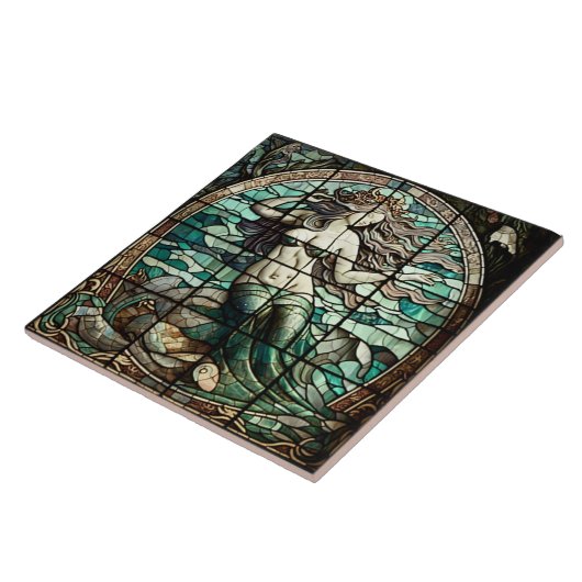Keramik Tile mit Mermaid Mosaik Fliese (Seite)
