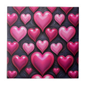 Keramik Tile mit rosa Herzen Fliese (Vorderseite)