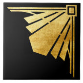 Keramik Tile mit Schwarz-Art-Deco-Ecke Fliese (Vorderseite)