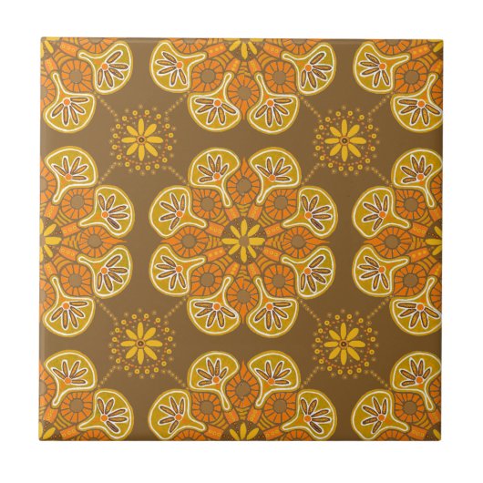 Keramik Tile mit sich wiederholenden Goldmedaillon Fliese (Vorderseite)