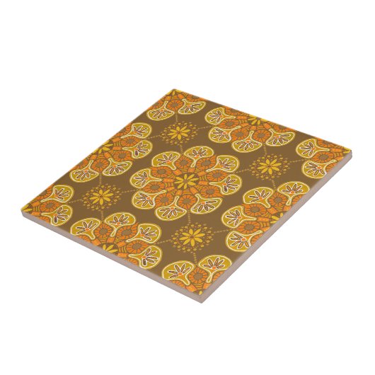 Keramik Tile mit sich wiederholenden Goldmedaillon Fliese (Seite)