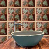 Keramik Tile mit vier Ahorn-Blätter Fliese