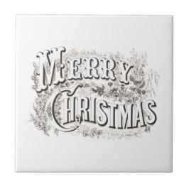 KERAMIK TILE MIT VINTAGEN "LEICHEN CHRISTMAS" FLIESE