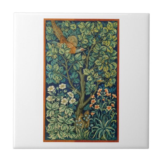 KERAMIK TILE MIT WILLIAM MORRIS PHEASANT DESIGN FLIESE (Vorderseite)