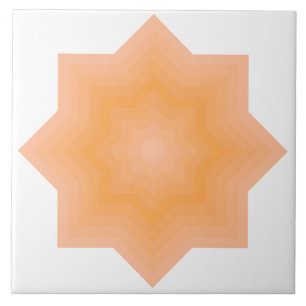 Keramik-Tile mit zartem Peach Blazing Orange Stars Fliese