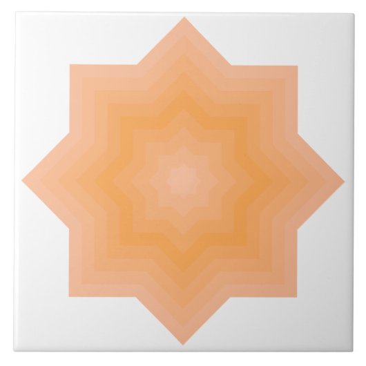 Keramik-Tile mit zartem Peach Blazing Orange Stars Fliese (Vorderseite)