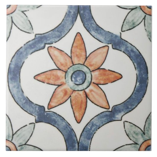 Keramik Tile - Modernes Blumendesign Fliese (Vorderseite)
