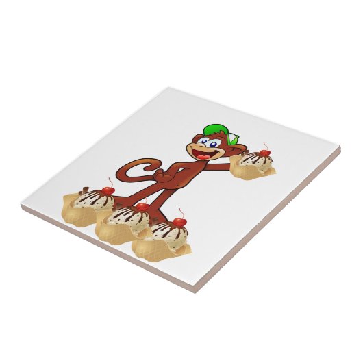 Keramik Tile Monkey Ice Creme Fliese (Seite)