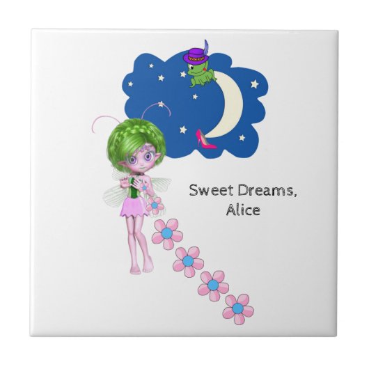 Keramik Tile Moon Blume Fliese (Vorderseite)