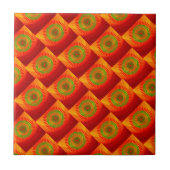 Keramik Tile Orange Green Circle Fliese (Vorderseite)