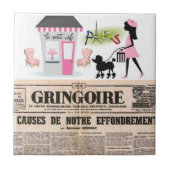 Keramik Tile Paris France Newspapier Fliese (Vorderseite)
