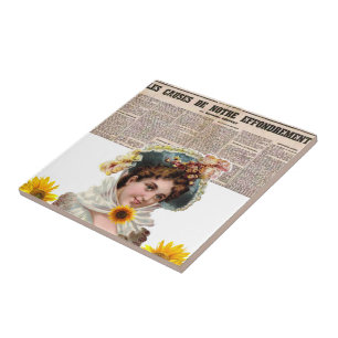 Keramik Tile Paris France Newspapier Fliese