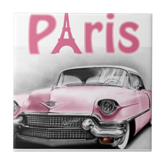 Keramik Tile Paris Frankreich Rosa Auto Fliese (Vorderseite)