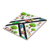Keramik Tile Park Kinder Bäume Dog Cars Fliese (Seite)