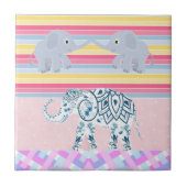 Keramik Tile Pastel Elephant Fliese (Vorderseite)