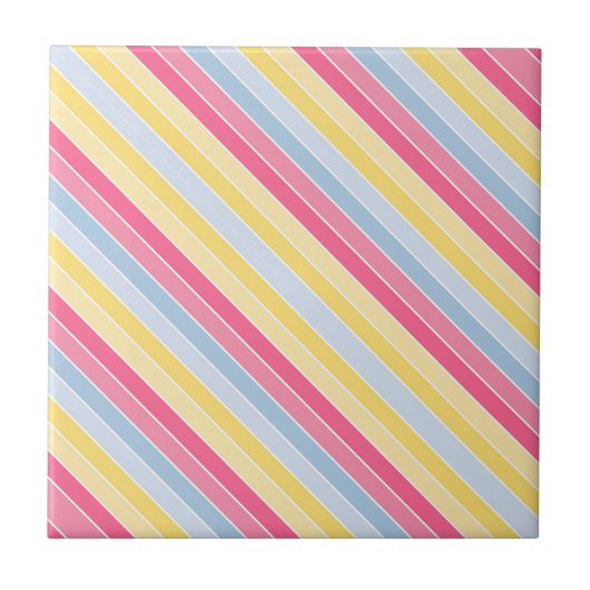 Keramik Tile Pastel Strip Fliese (Vorderseite)