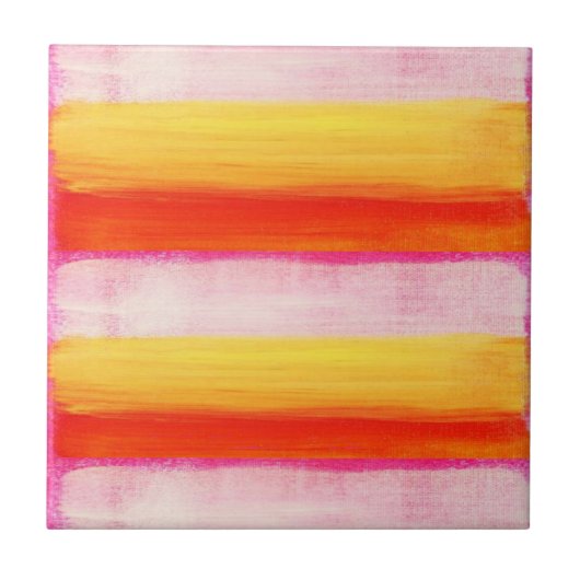 Keramik Tile Pink Orange Gelb Fliese (Vorderseite)
