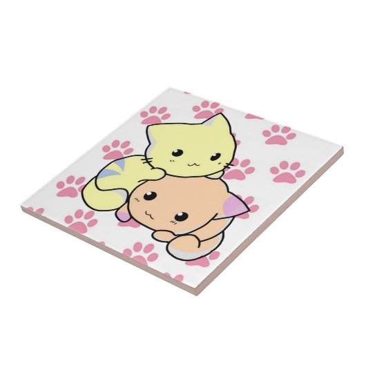 Keramik Tile Pink Paws Tierheim Katzen Hunde Fliese (Seite)