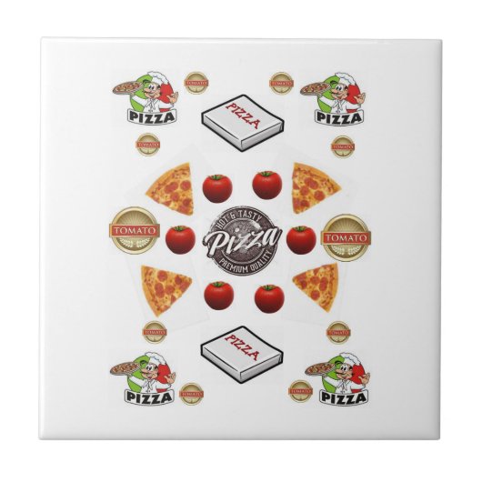 Keramik Tile Pizza Fliese (Vorderseite)