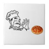 Keramik Tile Pizza Man Fliese (Vorderseite)