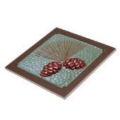 Keramik Tile Ponderosa Pinecone, grün und kupfer Fliese (Seite)