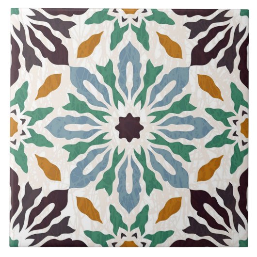 Keramik Tile - Portugiesisch Azulejo Pattern Fliese (Vorderseite)