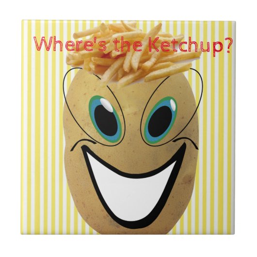 Keramik Tile Potato, Französisch Fries, Gelber Str Fliese (Vorderseite)