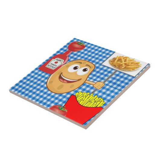 Keramik Tile Potato, Französisch Fries, Tomate, Ke Fliese (Seite)