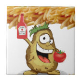 Keramik Tile Potato French Fries Ketchup Tomato Fliese (Vorderseite)