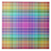 Keramik Tile - Regenbogen Madras Fliese (Vorderseite)