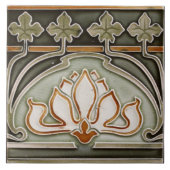 Keramik Tile - Replik Jugendstil-Grenze Fliese (Vorderseite)