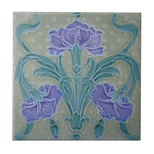 Keramik Tile - Reproduction Art Nouveau Lilac Fliese (Vorderseite)