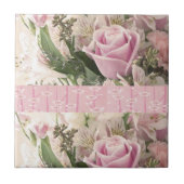 Keramik Tile Rosa Rose Floral Fliese (Vorderseite)