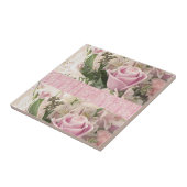 Keramik Tile Rosa Rose Floral Fliese (Seite)