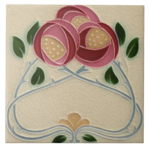 Keramik Tile - Rosa Rosen Fliese