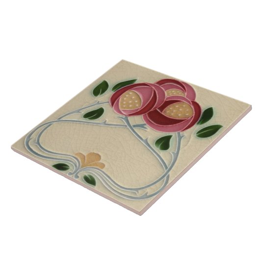 Keramik Tile - Rosa Rosen Fliese (Seite)