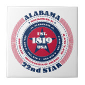 Keramik Tile Rot, Weiß und Blau Alabama Fliese (Vorderseite)