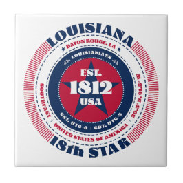 Keramik Tile Rot, Weiß und Blau Louisiana Fliese