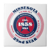 Keramik Tile Rot, Weiß und Blau Minnesota Fliese (Vorderseite)