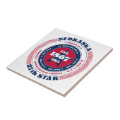 Keramik Tile Rot, Weiß und Blau Nebraska Fliese (Seite)