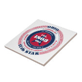 Keramik Tile Rot, Weiß und Blau Ohio Fliese (Seite)