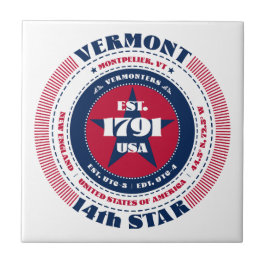 Keramik Tile Rot, Weiß und Blau Vermont Fliese