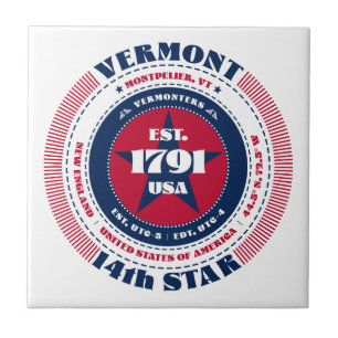 Keramik Tile Rot, Weiß und Blau Vermont Fliese