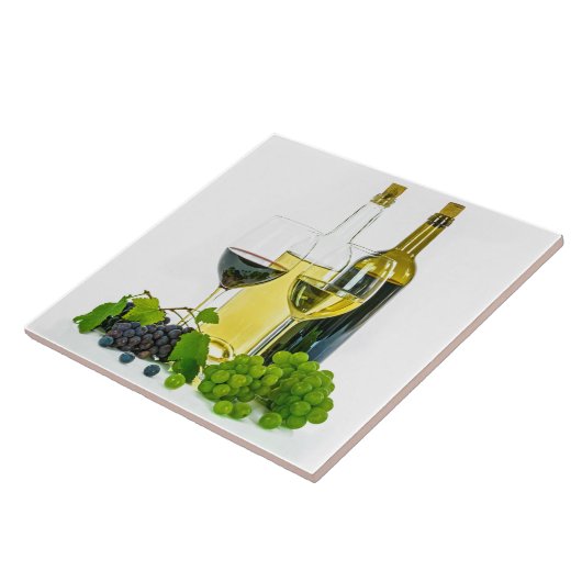 Keramik Tile Rote weiße Weintrauben mit Brille Fliese (Seite)