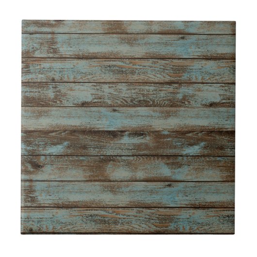 Keramik Tile Rustic Wood Blue Fliese (Vorderseite)