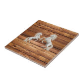 Keramik Tile Rustic Wood Orange Pferde Land Fliese (Seite)