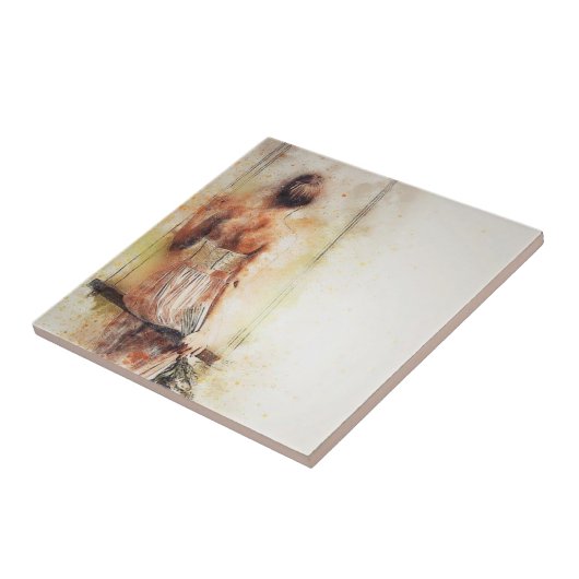 Keramik Tile Rustikale Frau Fliese (Seite)